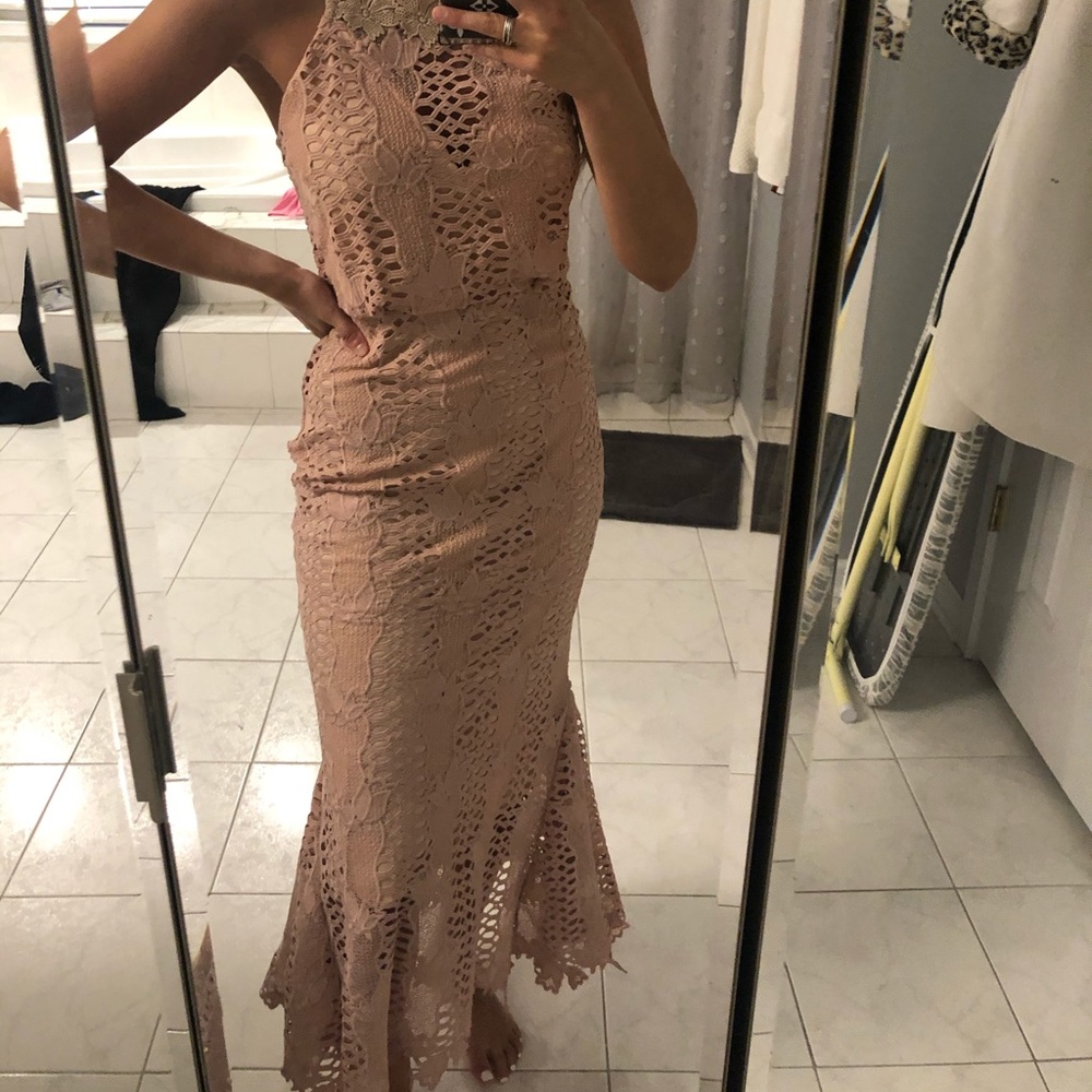 Pretty Little Thing blush lace dress